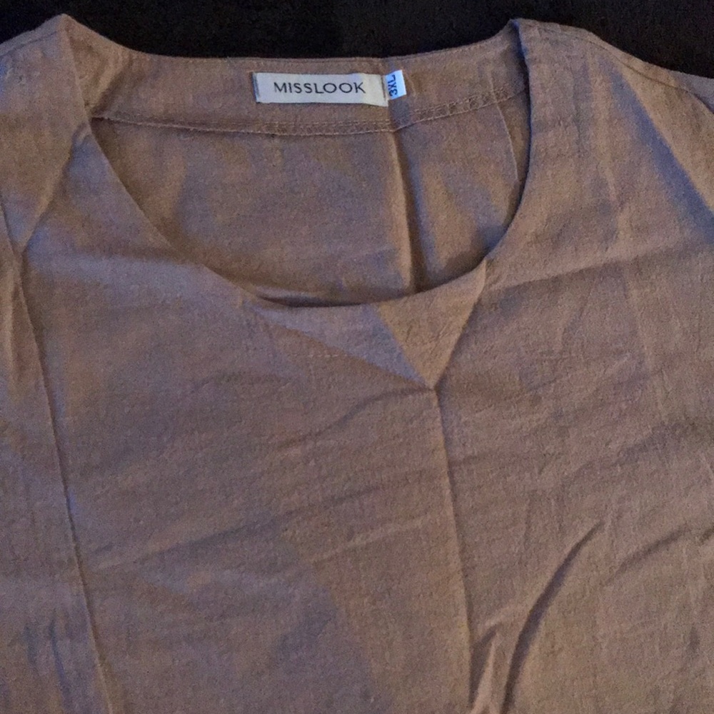 This is a MissLook top, a tan and a black top